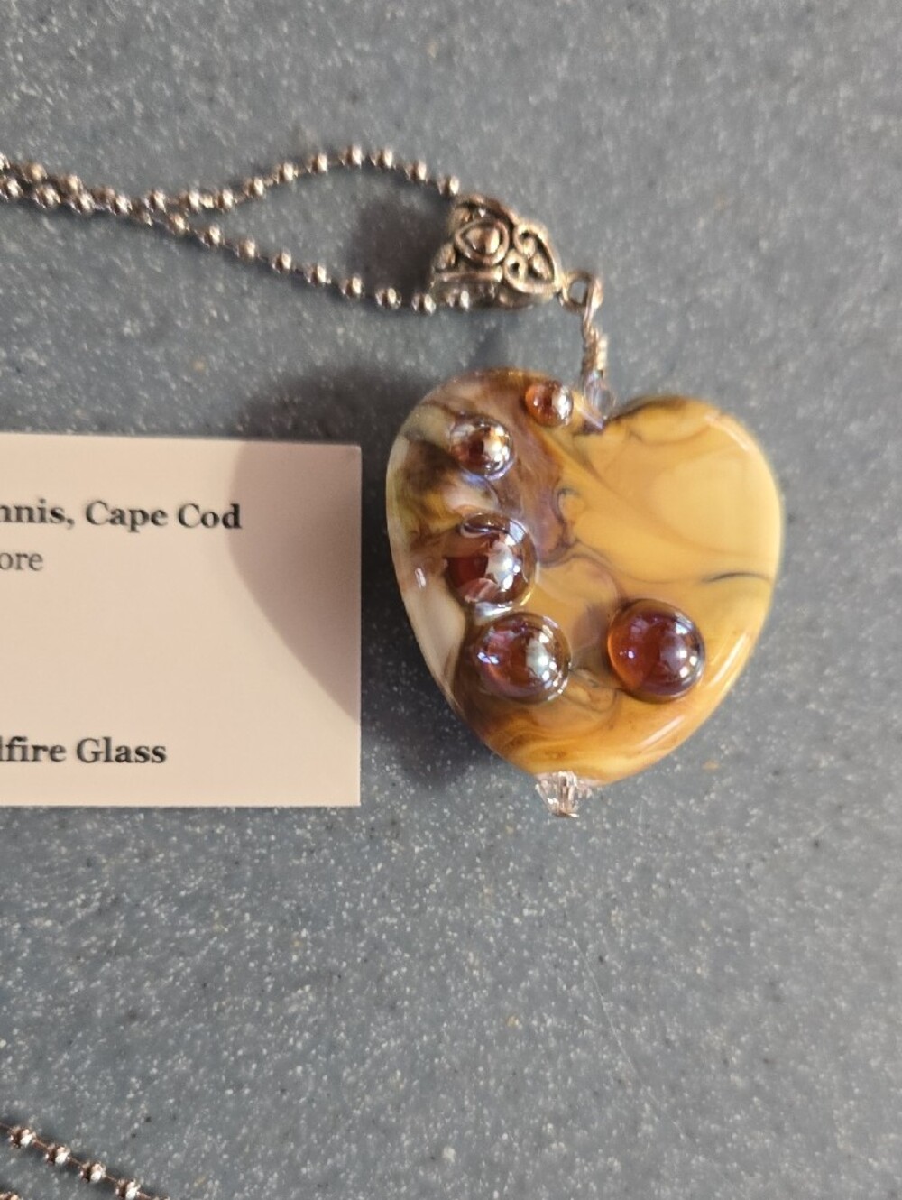 Gracefulfire Glass Yellow Heart Glass Pendant Necklace